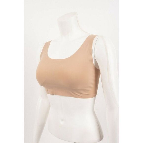 Lot 2 Rhonda Shear Bras Seamless SzS Tan Blue Remove Pads Nylon Spandex 9595x2 - Picture 8 of 12